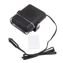 Car Heater 360 Degree Rotating Quick Heating Portable Cigarette Lighter Defogger Defroster for Truck 24V Black