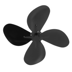 Alternative view of Stove Fan Blade Replacement Aluminum Alloy Fireplace Fan 4 Blades with Hex Wrench Screw Black