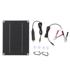 Solar Panel 10W Portable Compact Thin Waterproof Flexible Solar Charging Panel for Car Home Boat 23x17cm