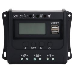 Solar Panel Controller 3 Stage PWM Charging Intelligent Microcontroller ABS Aluminum Plate 12V 24V Solar Charge Controller SEC10(10A)