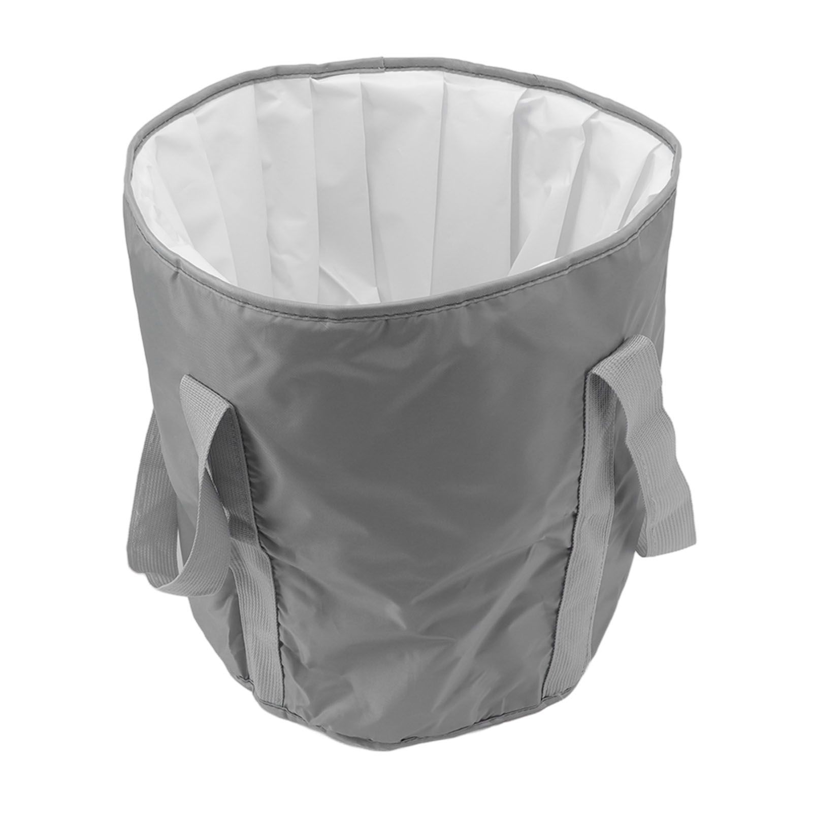 Foldable Foot Tub Polyester Double Layer Collapsible Camping Bucket with Storage Bag for Outdoor Grey 3 Foldable Foot Tub Polyester Double Layer Collapsible Camping Bucket with Storage Bag for Outdoor Grey - Image 3