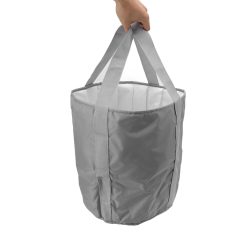 Foldable Foot Tub Polyester Double Layer Collapsible Camping Bucket with Storage Bag for Outdoor Grey 24 V1294 YM3117220219411 0421 09