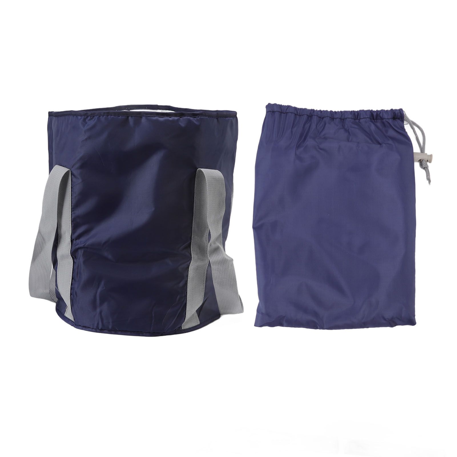 Foldable Foot Tub Polyester Double Layer Collapsible Camping Bucket with Storage Bag for Outdoor Navy Blue 1 Foldable Foot Tub Polyester Double Layer Collapsible Camping Bucket with Storage Bag for Outdoor Navy Blue