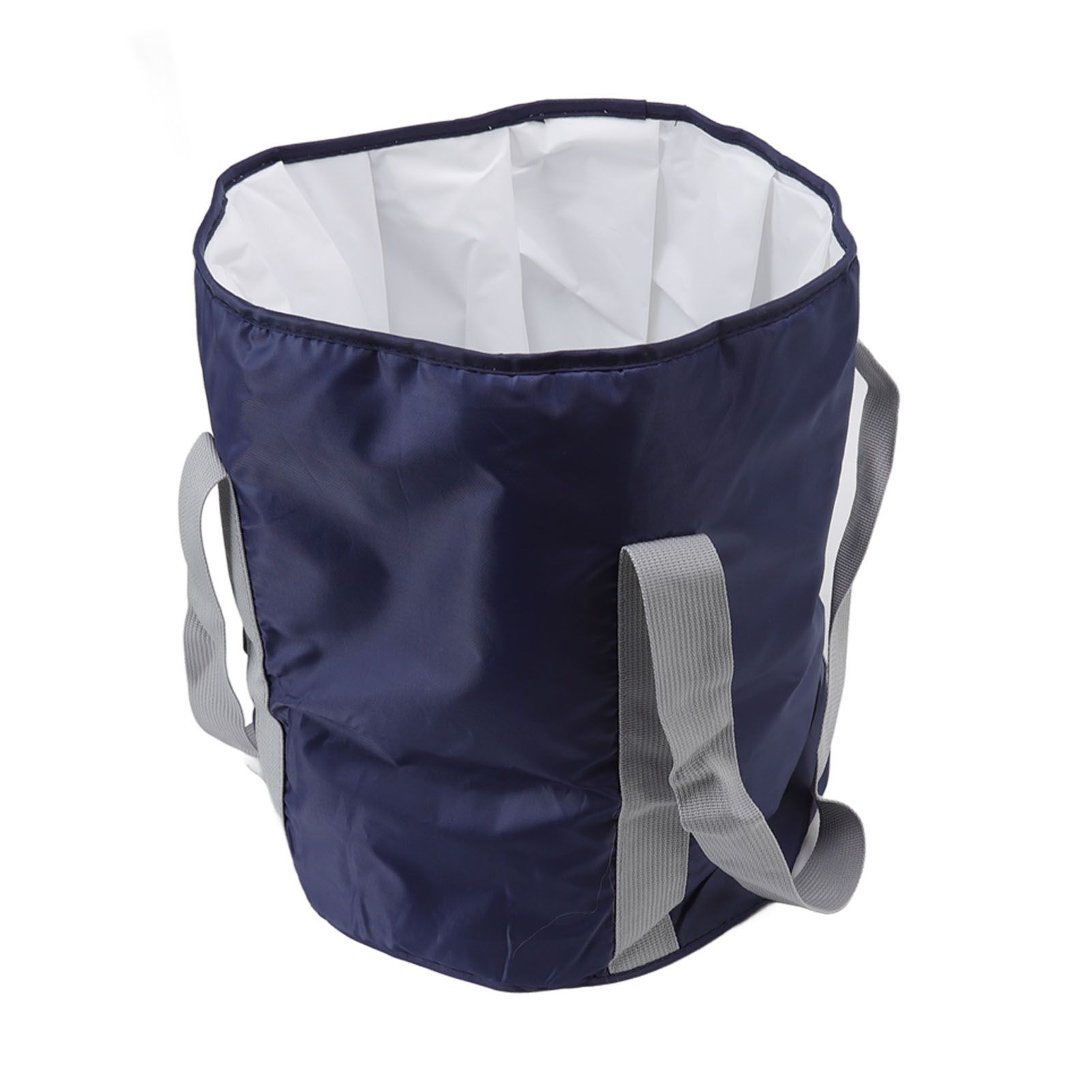 Foldable Foot Tub Polyester Double Layer Collapsible Camping Bucket with Storage Bag for Outdoor Navy Blue 2 Foldable Foot Tub Polyester Double Layer Collapsible Camping Bucket with Storage Bag for Outdoor Navy Blue - Image 2