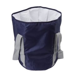 Foldable Foot Tub Polyester Double Layer Collapsible Camping Bucket with Storage Bag for Outdoor Navy Blue 17 V1294 YM3117220219414 0421 02