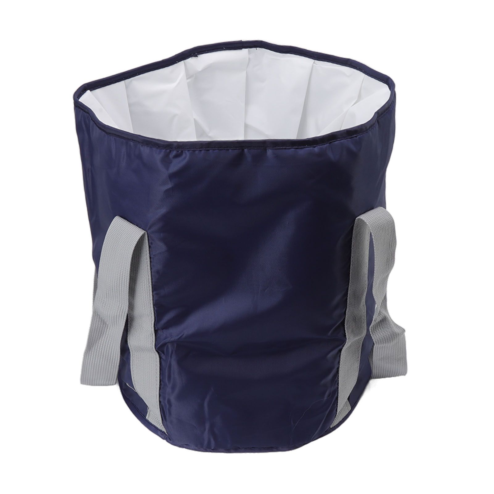 Foldable Foot Tub Polyester Double Layer Collapsible Camping Bucket with Storage Bag for Outdoor Navy Blue 3 Foldable Foot Tub Polyester Double Layer Collapsible Camping Bucket with Storage Bag for Outdoor Navy Blue - Image 3