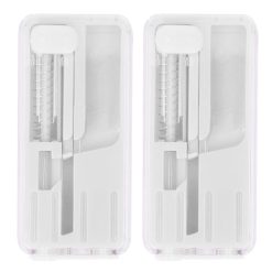 2PCS Cigarette Explosion Beads Pushers Peppermint Cigarette Bursting Beads Pusher Box DIY Smoking Tools White