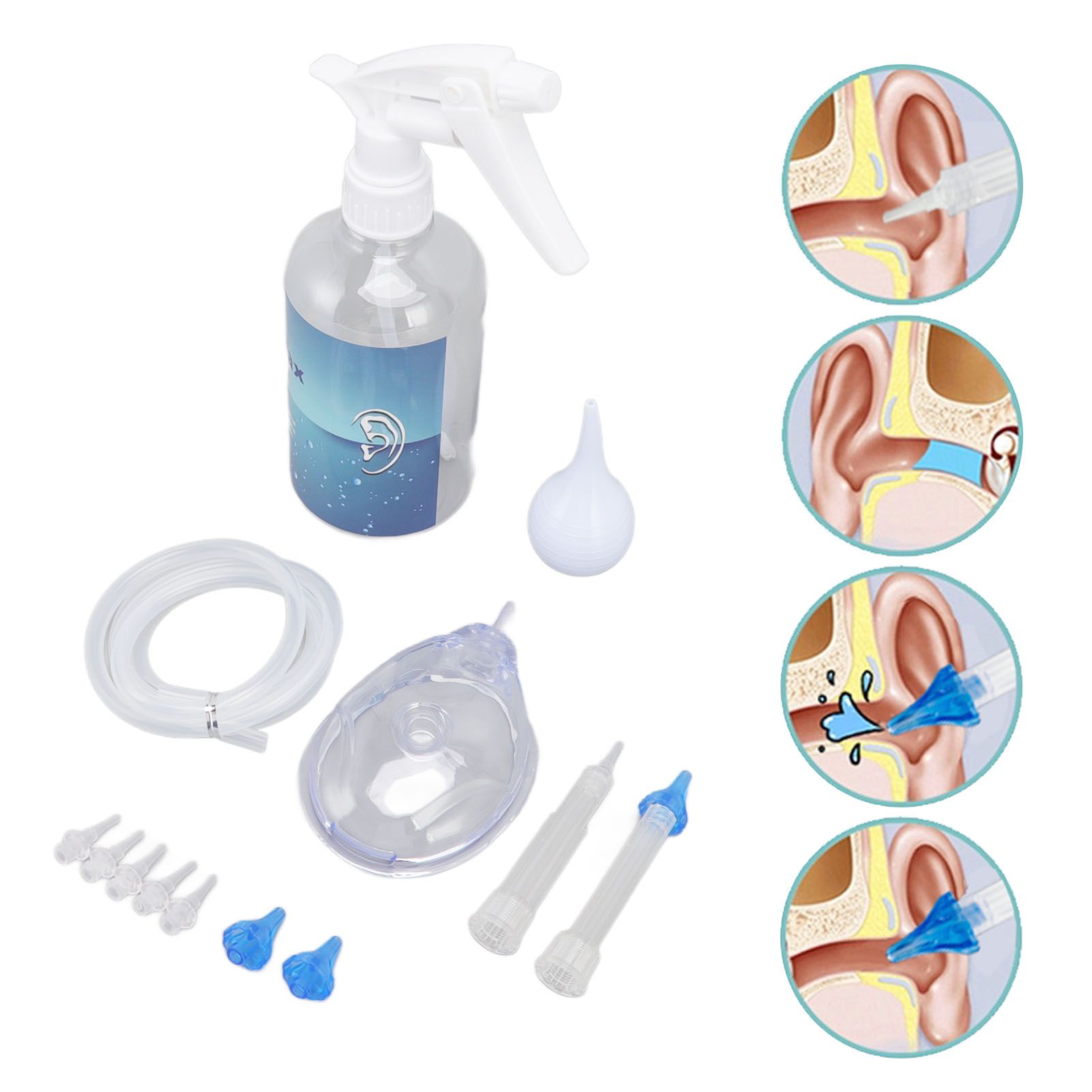 Ear Cleaning Kits 500ml Ear Washer Spray Bottle System with Professional Ear Muff Ear Wax Removal Tool for Home 12 Ear Cleaning Kits 500ml Ear Washer Spray Bottle System with Professional Ear Muff Ear Wax Removal Tool for Home - Image 12