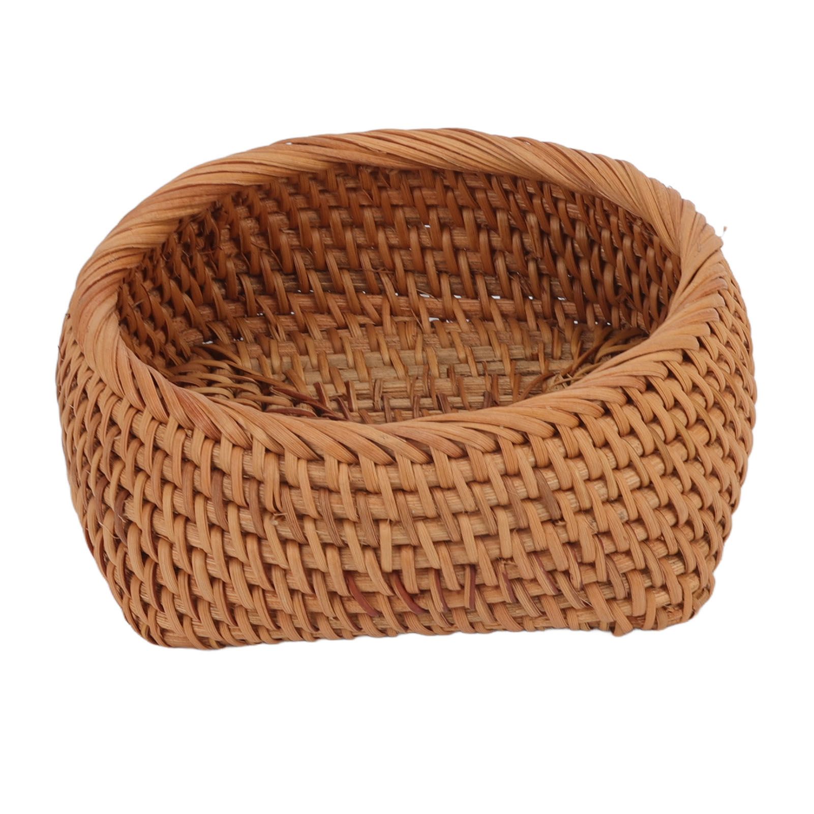 Rattan Storage Basket Hand Woven Simple Exquisite Rattan Organizer Storage Basket for Tea Sets Tableware S 4 Rattan Storage Basket Hand Woven Simple Exquisite Rattan Organizer Storage Basket for Tea Sets Tableware S - Image 4