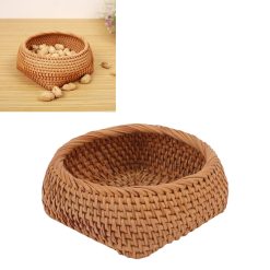 Rattan Storage Basket Hand Woven Simple Exquisite Rattan Organizer Storage Basket for Tea Sets Tableware S 25 V1294 YM3117220246411 0421 10