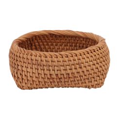 Alternative view of Rattan Storage Basket Hand Woven Simple Exquisite Rattan Organizer Storage Basket for Tea Sets Tableware M