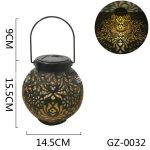 Iron Hollow Solar Lantern for Garden and Patio