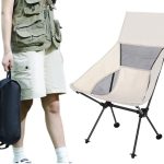Lightweight folding camping chair with head support