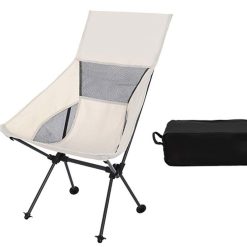 Alternative view of Portable Compact Camping Chair for Outdoor Camp Travel Picnic Lightweight Folding High Back Camping Chair With Head Support -Beige
