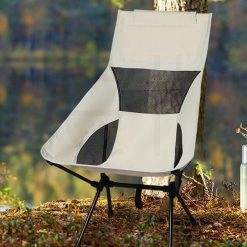 Portable Compact Camping Chair for Outdoor Camp Travel Picnic Lightweight Folding High Back Camping Chair With Head Support -Beige 8 V1308 DSZKI 12 2 02