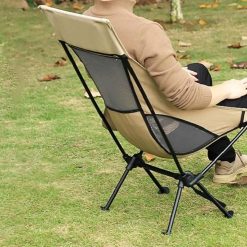 Portable Compact Camping Chair for Outdoor Camp Travel Picnic Lightweight Folding High Back Camping Chair With Head Support -Beige 9 V1308 DSZKI 12 2 03