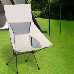 Portable Compact Camping Chair for Outdoor Camp Travel Picnic Lightweight Folding High Back Camping Chair With Head Support -Beige 10 V1308 DSZKI 12 2 04