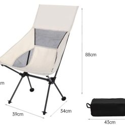Portable Compact Camping Chair for Outdoor Camp Travel Picnic Lightweight Folding High Back Camping Chair With Head Support -Beige 11 V1308 DSZKI 12 2 05