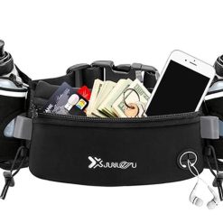Alternative view of Hydration Running Belt with 2 Water Bottles and Phone Pouch for Marathon Hiking - Black