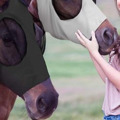 Alternative view of Horse Fly Mask with Ears -Black