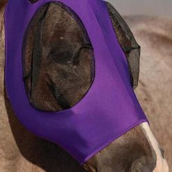 Alternative view of Horse Fly Mask with Ears -Purple
