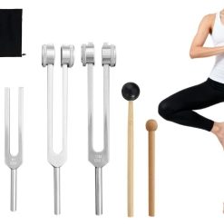 Tuning Fork Set 4-Piece With Mallets and Storage Bag