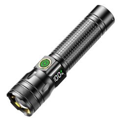 Alternative view of Rechargeable LED Flashlights with Digital Power Display Zoomable High Lumens Bright EDC Flashlight for Outdoor