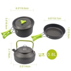 Alternative view of 10Pcs Camping Cookware Mess Kit for Outdoor Camping Hiking Picnic -Green