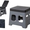 Folding Camping Toilet with Lid, 150kg Capacity