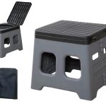 Folding Camping Toilet with Lid, 150kg Capacity