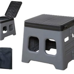 Portable Folding Toilet for Camping & Travel - Grey