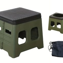 Portable Folding Toilet for Camping & Travel - Green