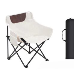 Compact Folding Chair Portable Camping Chair for Outdoor Activities - Beige