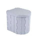 Portable camping toilet with lid – 33cm, grey