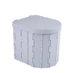 Portable Camping Toilet Folding Toilet for Adults with Lid -Gray