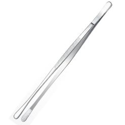 Alternative view of 2 Pack 30cm BBQ Tongs Stainless Steel Round and Straight Head for Grilling Cooking - Silver