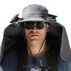 Wide Brim Solar Fan Hat Dark Grey
