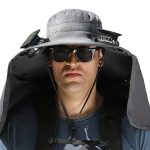 Wide Brim Solar Fan Hat Dark Grey