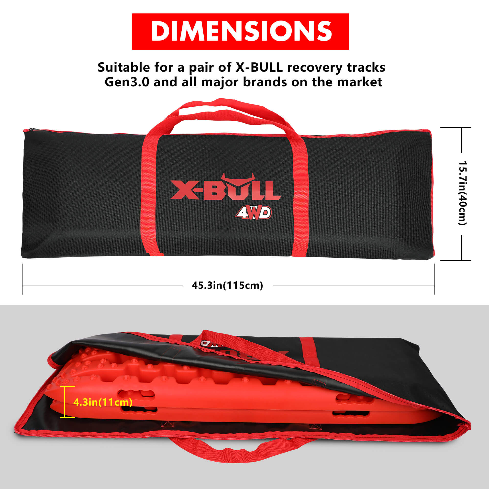 X-BULL Recovery tracks Carry Bag 4x4 Extraction Tred Bag Black 3 X-BULL Recovery tracks Carry Bag 4x4 Extraction Tred Bag Black - Image 3