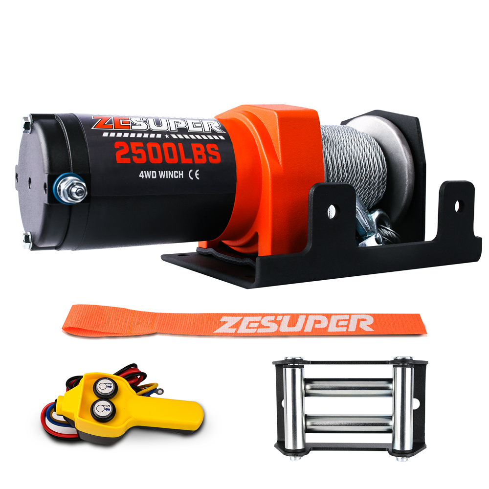 ZESUPER Electric Winch 2500LBS/1134KG 12V 15.2M Steel Cable ATV UTV 4WD 4X4 Boat 1 ZESUPER Electric Winch 2500LBS/1134KG 12V 15.2M Steel Cable ATV UTV 4WD 4X4 Boat
