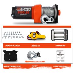 ZESUPER Electric Winch 2500LBS/1134KG 12V 15.2M Steel Cable ATV UTV 4WD 4X4 Boat 10 V211 AUEB ZEEW001 84319 02