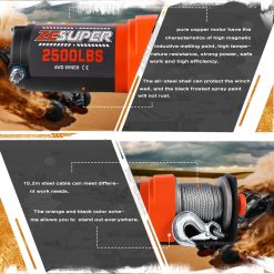 ZESUPER Electric Winch 2500LBS/1134KG 12V 15.2M Steel Cable ATV UTV 4WD 4X4 Boat 11 V211 AUEB ZEEW001 84319 03