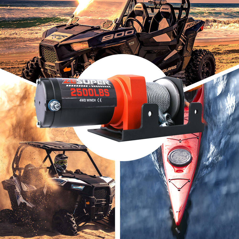 ZESUPER Electric Winch 2500LBS/1134KG 12V 15.2M Steel Cable ATV UTV 4WD 4X4 Boat 6 ZESUPER Electric Winch 2500LBS/1134KG 12V 15.2M Steel Cable ATV UTV 4WD 4X4 Boat - Image 6