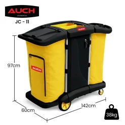Alternative view of Double Bag Janitor Cart, Lockable Cabinet, 100kg
