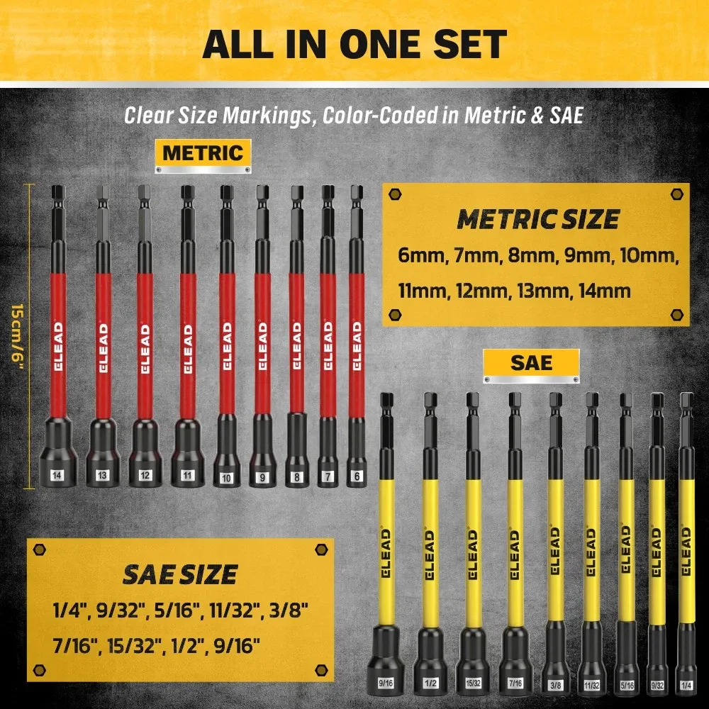 35-Piece Magnetic Nut Driver Bit Set Metric SAE 1/4" Hex 2 35-Piece Magnetic Nut Driver Bit Set Metric SAE 1/4" Hex - Image 2