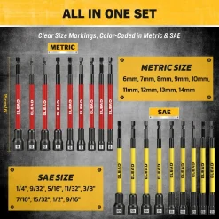 Alternative view of Magnetic Nut Driver Bit Set, 35-Piece, Metric & SAE