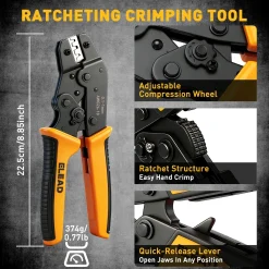 Ratcheting Crimp Tool Kit with 2020 JST XH 2.54mm Connectors 9 V465 70195 03