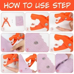 Snap Button Pliers Tool with 150 Buttons Storage Box 9 V528 BUTTON TOOL 150 412506 04