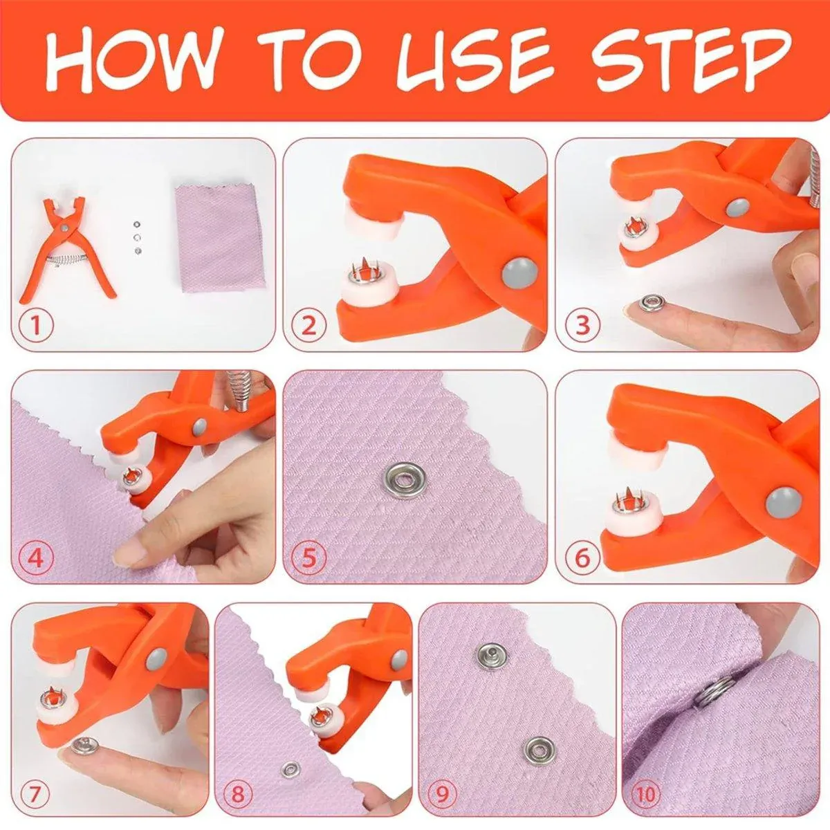Snap Button Pliers Tool with 150 Buttons Storage Box 5 Snap Button Pliers Tool with 150 Buttons Storage Box - Image 5