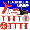 T Bar Handle for Anderson Connectors Red 10 Pack